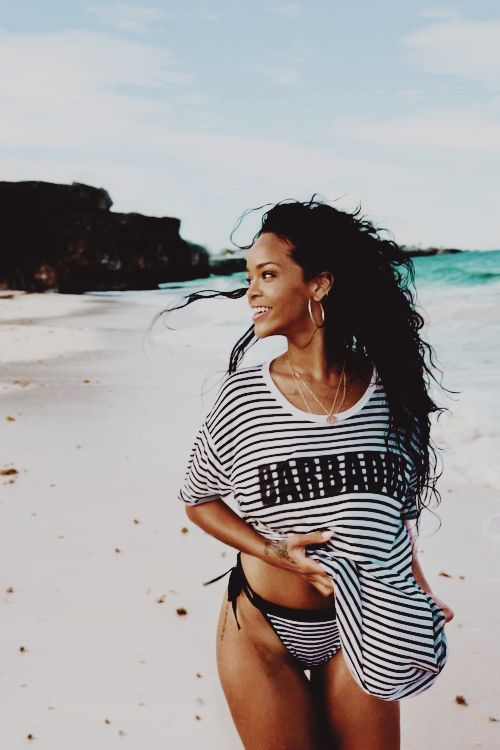 Rihanna on the beach