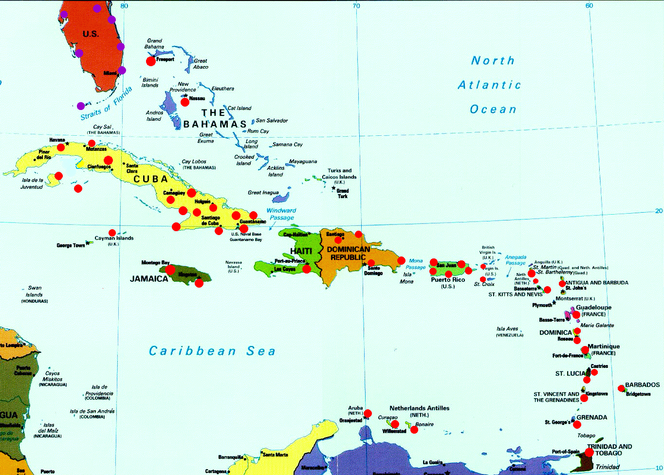 Map Of Caribbean Islands With Names Caribbean-Islands-Map - Adventugo