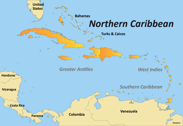 Northern Caribbean Map
