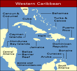 Western Caribbean Map