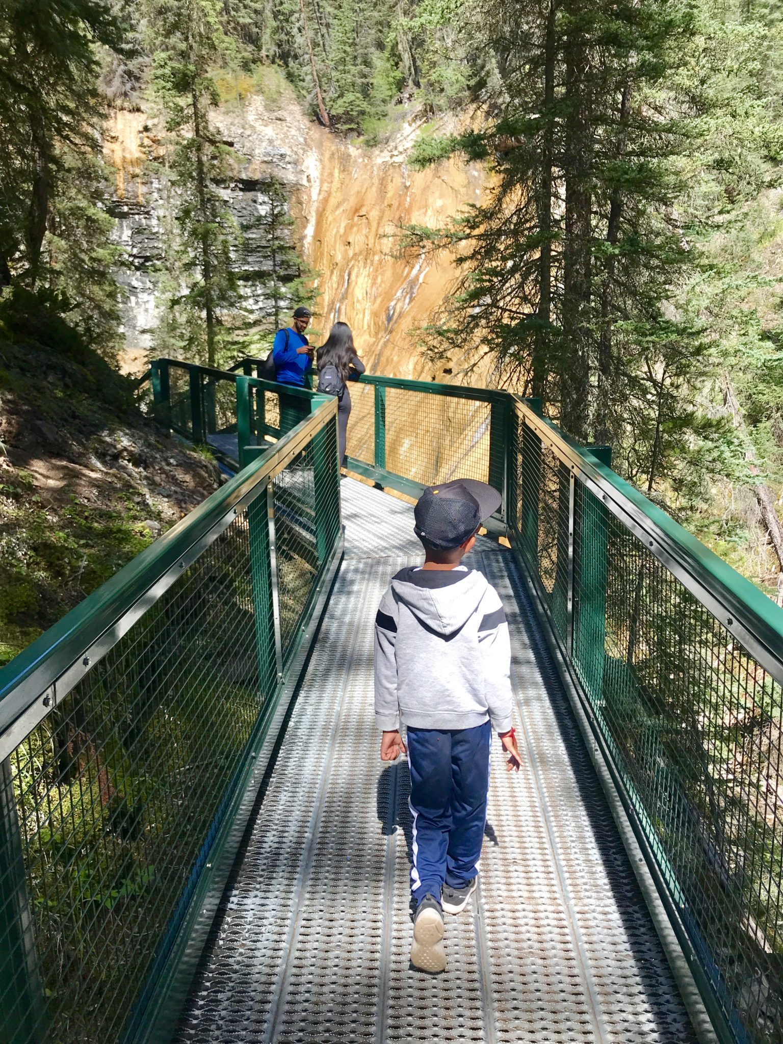 Johnston Canyon Banff walkway. Hiking
