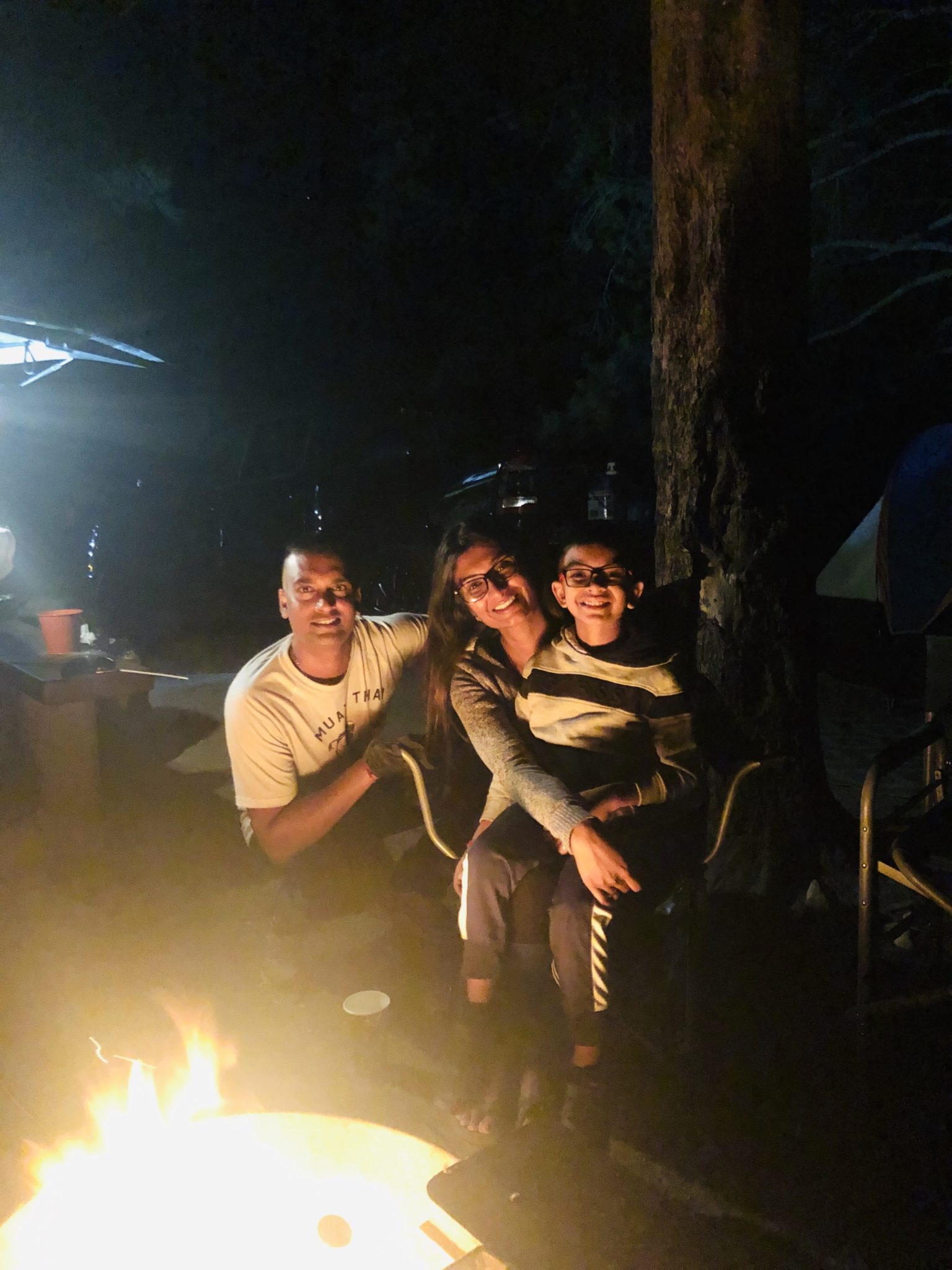 Bonfires at tunnel mountain village campground