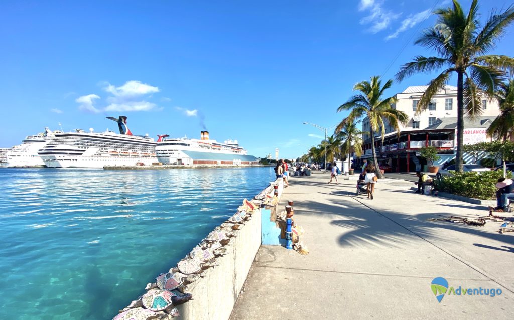 Nassau Boardwalk in the Bahamas. Things to do for free in the Bahamas. Near the cruise port